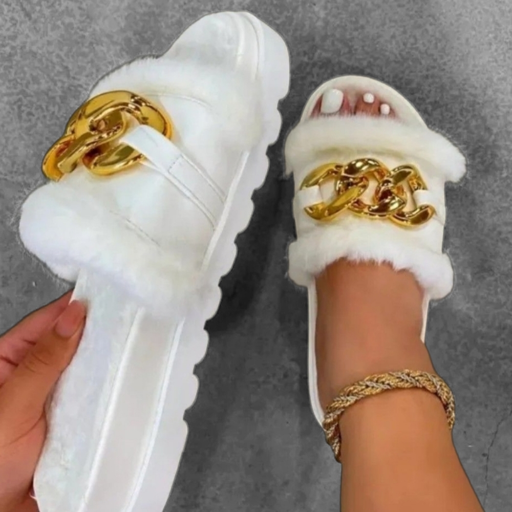 Women Fur Plush Slippers